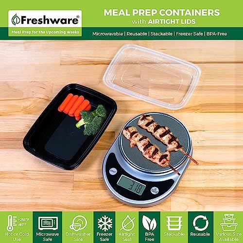 Freshware Meal Prep Containers 1 Compartment with Lids, Food Storage Containers, Bento Box, BPA Free, Stackable, Microwave/Dishwasher/Freezer Safe,24OZ (Pack of 300) - Image 2