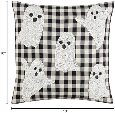 Mud Pie Ghost Halloween Pillow, 18" x 18"