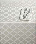 Lenox Laurel Leaf Tablecloth, Platinum - 70"W x 104"L by Lenox
