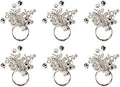 DII Christmas Thanksgiving Holiday Tabletop Décor Collection Decorative Napkin Ring Holder Set, 4" Diameter, Silver Beaded Cluster, 6 Piece by DII