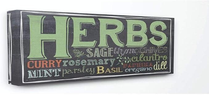 Stupell Industries Herbs Chalkboard Kitchen, 17 x 40 Inch Canvas Wall Art | Stupell Industries | 40 x 17 Inches, Easy to Hang and Sturdy, Made in USA, by Jo Moulton