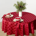 Lenox Laurel Leaf Tablecloth, Red - 70" W x 70" L Round by Lenox