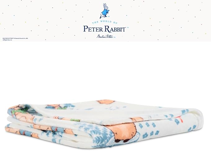 Franco Peter Rabbit Book Spring Kids Bedding Super Soft Cozy Throw, 46 in x 60 in, (Officially Licensed Product)