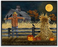 Scarecrow Farm Landscape Halloween, 24 x 30 Inch Framed Giclée Print