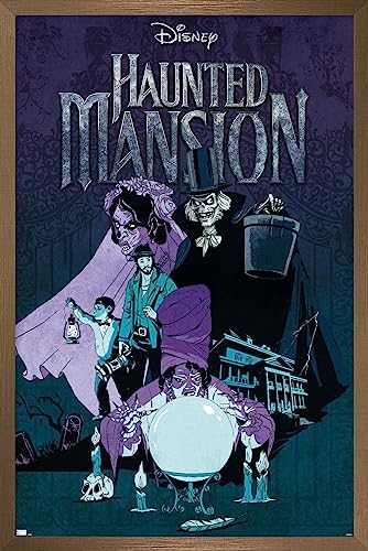 Trends International Disney Haunted Mansion - Group Wall Poster, 14.72" x 22.37", Bronze Framed Version