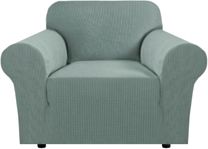 H.VERSAILTEX Slip Covers for Chair Stretching Skid Resistance Couch Cover for Dogs, Thick and Durable Soft High Spandex Jacquard Sofa Covers, Form Fitted Chair Slipcover(Armchair 31"-40", Sage)