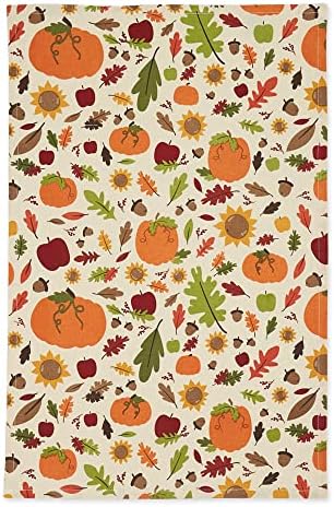 DII Fall Basics Kitchen Dishtowel Collection Printed & Plaid Fall Dish Towel Set, 18x28, Pumpkin Spice, 2 Count - Image 3