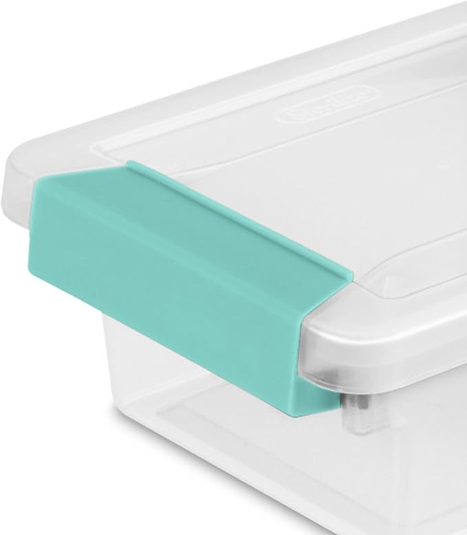 Sterilite Clip Box, Stackable Clear Plastic Bins- Mini, 12-Pack | Storage Containers with Latching Lids for Writing, Arts or Crafts Supplies - Home, Office, Classroom & Workshop Organization
