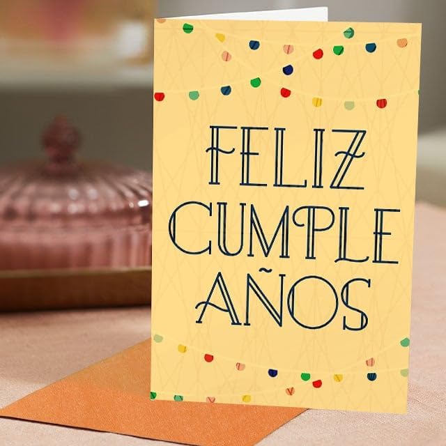 Hallmark Business Bulk 25 Pack Spanish Birthday Cards for Employees & Customers (Feliz Cumpleaños on Yellow), 5 x 7 Cards, Message Inside, Envelopes Included