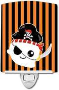 Caroline's Treasures BB6957CNL Halloween Ghost Pirate Ceramic Night Light Compact, UL-Certified, Ideal for Bedroom, Bathroom, Nursery, Hallway, Kitchen, 6x4x3, Multicolor
