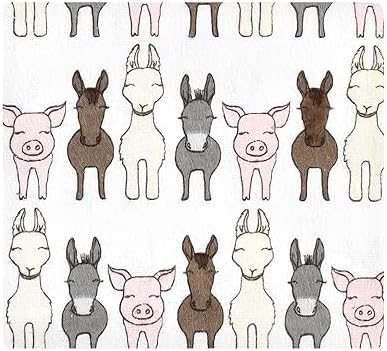 Hudson Baby Unisex Baby Cotton Poly Flannel Receiving Blankets, Farm Friends Pink, One Size - Image 3