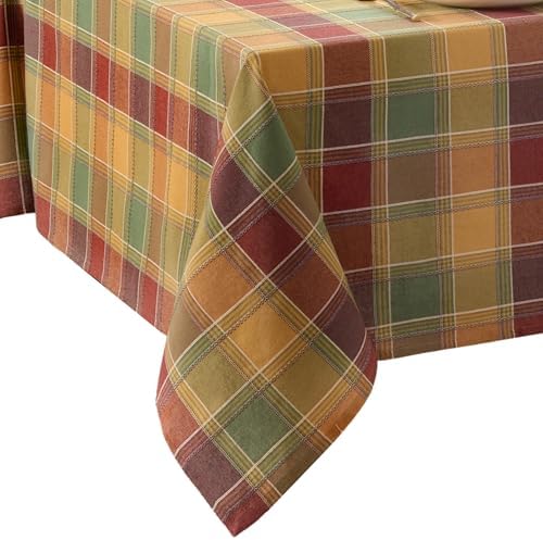 Threadmade Autumn Acres Plaid Tablecloth, Multicolor - 52" W x 70" L by ElreneHomeFashions