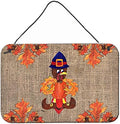 Caroline's Treasures 8743DS812 Thanksgiving Turkey Pilgram Fleur de lis Wall or Door Hanging Prints Aluminum Metal Sign Kitchen Wall Bar Bathroom Plaque Home Decor, 8x12, Multicolor by CarolinesTreasures