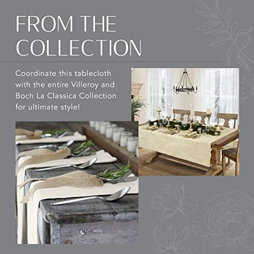 Elrene Home Fashions Villeroy & Boch La Classica Linen Tablecloth, Great for Formal Dining or Everyday Use, 70 Inches by 96 Inches, Ivory - Image 5