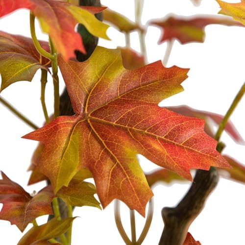 Nearly Natural 4ft Autumn Maple Artificial Fall Tree in Black Nursery Pot - Image 3