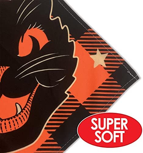 Beistle Fabric Black Cat Vintage Halloween Tablecover, 55” x 90.5” – Polyester Table Cloth, Rectangular Tablecloth, Holiday Tablecloth, Halloween Fabric Tablecloth, Halloween Decorations