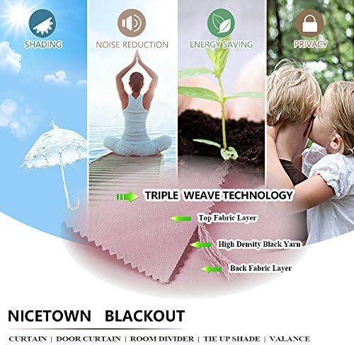 NICETOWN Blackout Valances Window Shades - Blackout Short Roman Tie Up Balloon Shades Curtain for Kitchen/Bathroom/Nursery Window (Lavender/Baby Pink, Grommet Top Panel, 46 inches W x 63 inches L) - Image 6