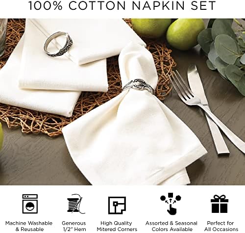 DII Give Thanks Plaid Fall Table Decor, Autumn & Thanksgiving Tabletop Linens, Square Napkin Set, 20x20 - Image 6