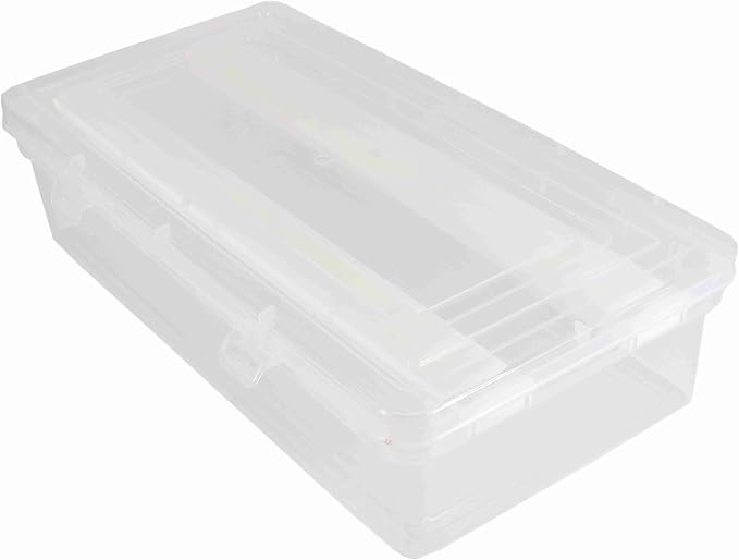 Multipurpose Plastic Storage Box with 2 Adjustable Rods l Storing Box For Bangles, Chuda, Kada, Watches, Scrunchies I (Transparent_2-Rod)