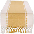 DII Dobby Stripe Table Runner, 13x72, Honey Gold & Cream Background by DII