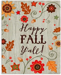 Happy Fall Y'all Autumn Border, 24 x 30 Inch Canvas Wall Art by StupellIndustries