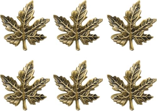 DII Decorative Maple Leaf Metal Napkin Rings, Gold, Set of 6 by DII