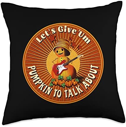 Let's Give 'Um Pumpkin | Funny Thanksgiving, Halloween, Fall Throw Pillow by Unknown