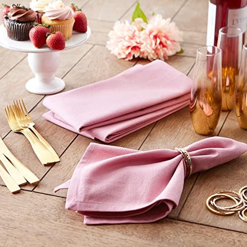 DII Solid Napkin Set Collection, 20x20, Rose, 6 Piece - Image 4