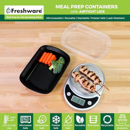 Freshware Meal Prep Containers [45 Pack] 38 oz Food Containers with Lids - Image 2