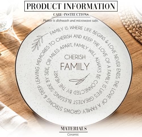 Pavilion Gift Company - Cherished Family - 10.5" Serving Tray Platter Plate Thanksgiving Fall Serveware Friendship Family - Image 2