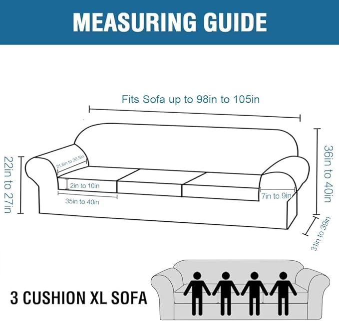 H.VERSAILTEX Modern Velvet Plush 4 Piece High Stretch Sofa Slipcover Furniture Protector Form Fit Velvet Extra Large Sofa Cover for 3 Cushion Couch Width Up to 105 Inch (XL Sofa, Burnt Brick)