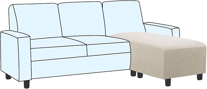 H.VERSAILTEX Ottoman and Sofa Seat Cushion Combined Cover Slipcover Rectangle Sofa Slipcover Fit Length 56'-75' Suitable for L Shaped Seat Cushion Cover or Chaise Part Cover Thick Soft - Island Fossi