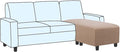 H.VERSAILTEX Ottoman and Sofa Seat Cushion Combined Cover Slipcover Rectangle Sofa Slipcover Fit Length 56"-75" Suitable for L Shaped Seat Cushion Cover or Chaise Part Cover Stretch Thick Soft - Sand
