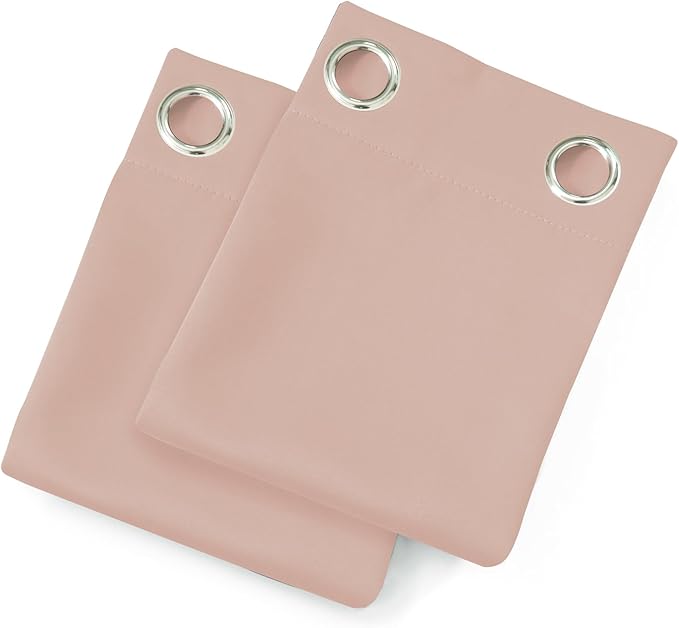 LEMOMO Blackout Curtains 66 x 84 inch/Blush Curtains Set of 2 Panels/Thermal Insulated Room Darkening Bedroom Curtains