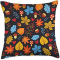 Fall Autumn Harvest Halloween Thanksgiving leaf leaves falls Throw Pillow by Unknown