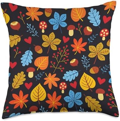 Fall Autumn Harvest Halloween Thanksgiving leaf leaves falls Throw Pillow by Unknown