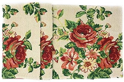 Tache Home Fashion VEG11712-1TR-1372 Sunflower Field Scarecrow Thanksgiving Autumn Harvest Country Farmhouse Vintage Decorative Woven Tapestry Table Runners, 13x86 by TacheHomeFashion