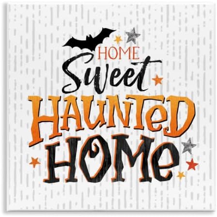 Sweet Haunted Home Patterned, 12 x 12 Inch Mounted Print on Wall Plaque