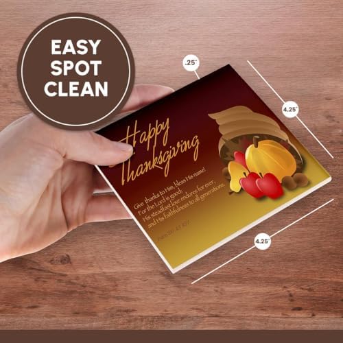 3dRose 777images Designs Graphic Designs Holidays - Happy Thanksgiving Cornucopia with Bible Verse Psalm 100 - Set of 8 Ceramic Tile Coasters (CST_26778_4) - Image 7