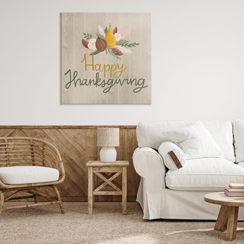 Stupell Industries Happy Thanksgiving Rustic, 36 x 36 Inch Canvas Wall Art - Image 3