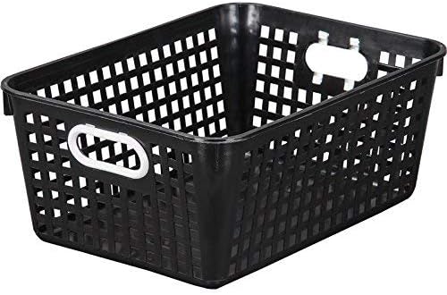 Really Good Stuff Large Plastic Storage Baskets with Handles - 6 Pack | 13.75" x 9.75" x 5", Neon Group Colors, for Books & Supplies, Organize Classroom & Home