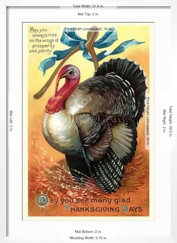 Art.com Wall Art Print Turkey and Wishbone on White Frame, 21" x 29" - Image 5