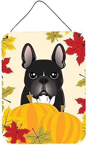 Caroline's Treasures BB2033DS1216 French Bulldog Thanksgiving Wall or Door Hanging Prints Aluminum Metal Sign Kitchen Wall Bar Bathroom Plaque Home Decor Front Door Plaque, 12x16, Multicolor by CarolinesTreasures