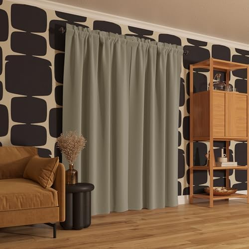 Sun Zero Oslo Theater Grade Extreme 100% Total Blackout Rod Pocket Curtain Panel, Cream, 52" W x 108" L (1 Panel)