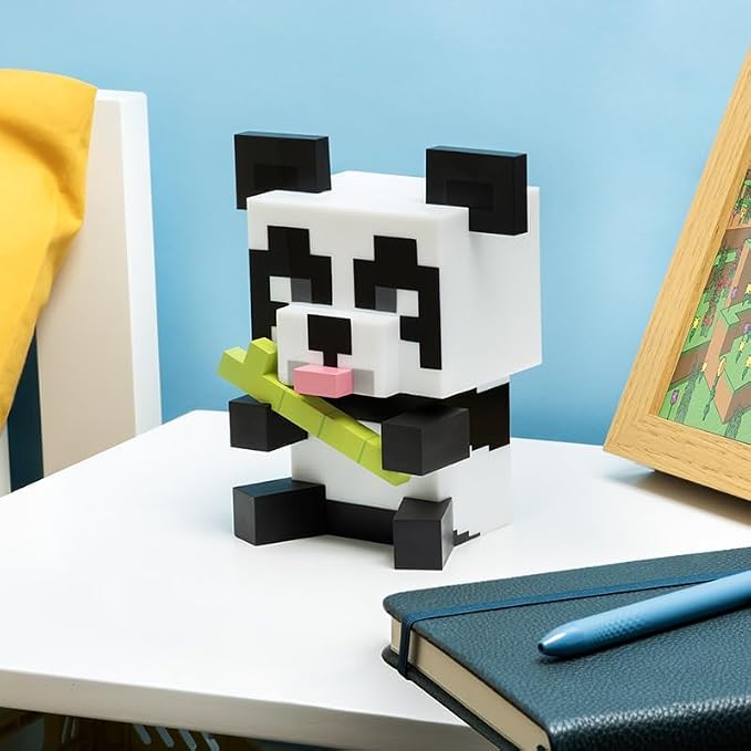 Paladone Minecraft Panda Light - Cute Portable Night Light & Room Decor for Kids - Officially Licensed Minecraft Gift | 15cm Minecraft Panda Design • Soft Ambient Glow Lighting • Portable Battery Powered Operation