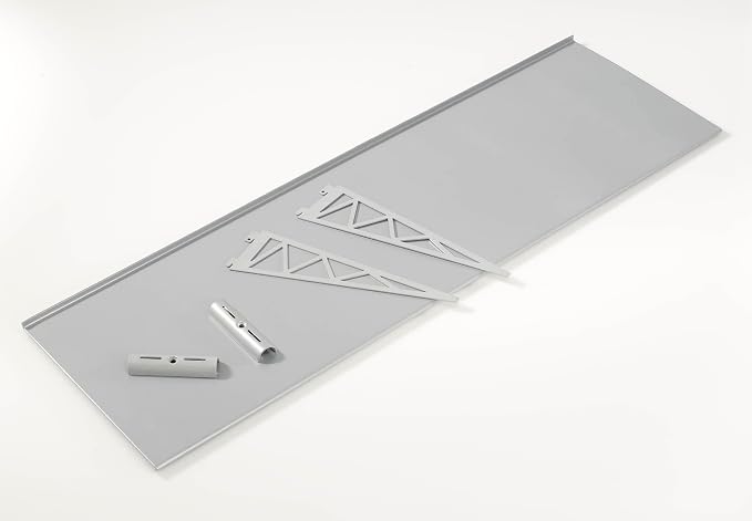 LTL Home Products Puzzle Metal Silver Wall Shelf Kit, 11" x 36", with Bridge Silver Bracket