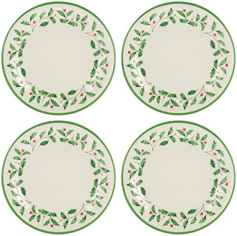 Lenox Holiday Melamine Christmas Dinner Plate Set for 4 by Lenox