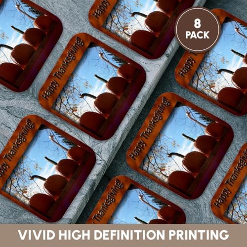 3dRose CST_34391_2 Thanksgiving Pumpkins-Soft Coasters, Set of 8 - Image 6