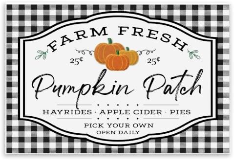 Farm Fresh Pumpkin Patch Sign, 13 x 19 Inch Mounted Print on Wall Plaque by StupellIndustries