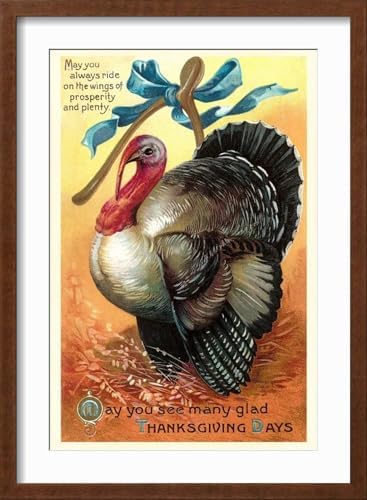Art.com Wall Art Print Turkey and Wishbone on Brown Frame, 16" x 22" - Image 2